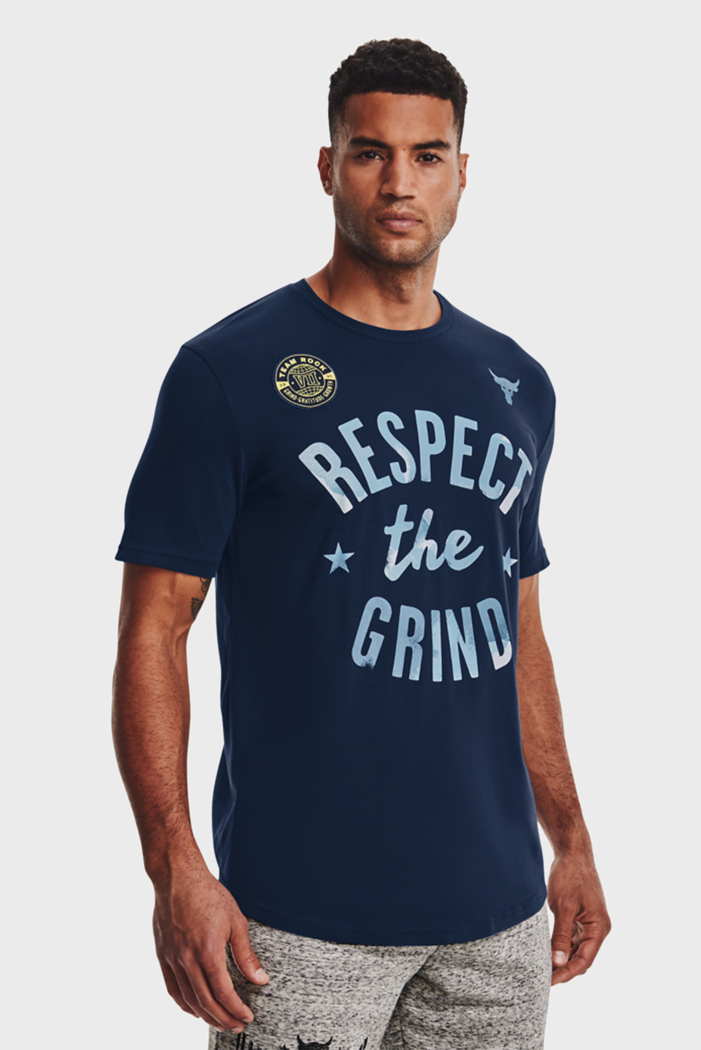 Мужская синяя футболка UA Pjt Rock The Grind SS 7