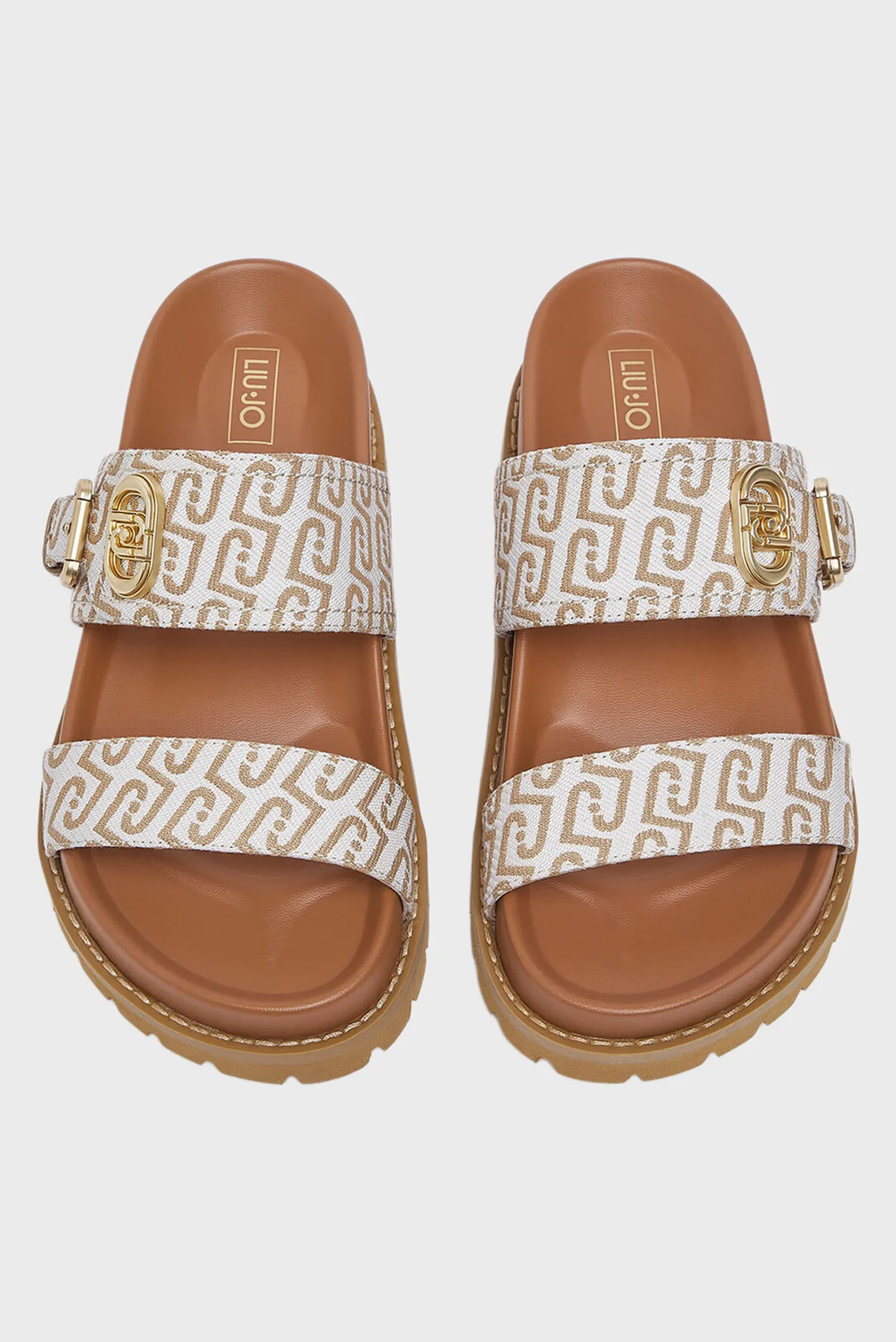 Сандалии LIVIA 02 - SANDAL MONOGRAM JACQUARD NATURAL SADDLE 4