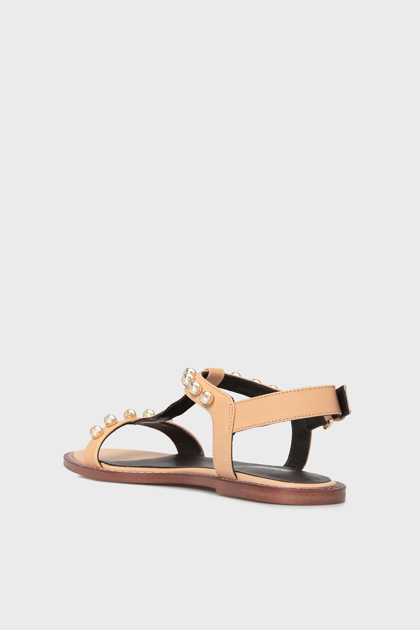 Женские бежевые кожаные сандалии Iness 10