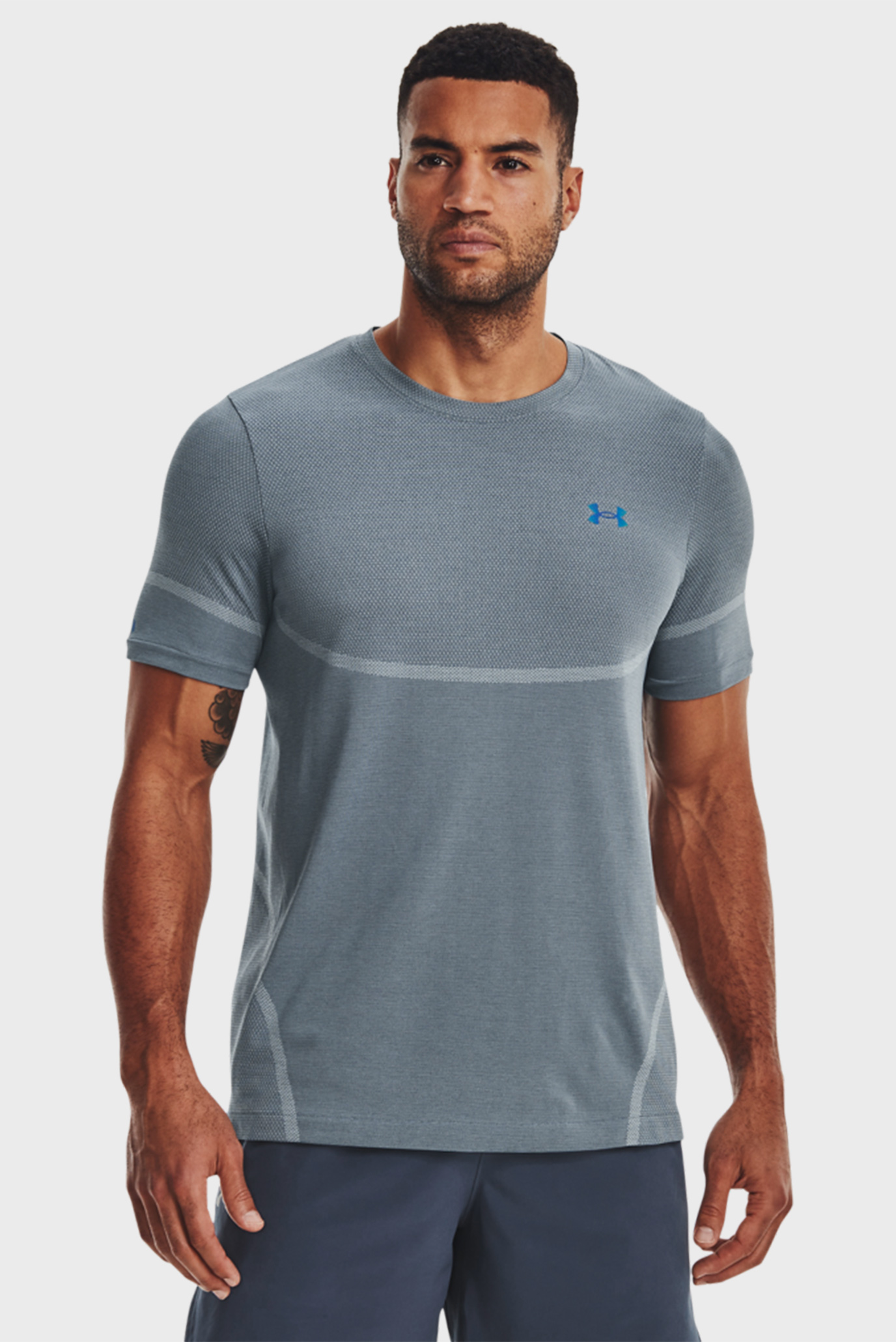 Мужская серая футболка UA Rush Seamless Legacy SS 7