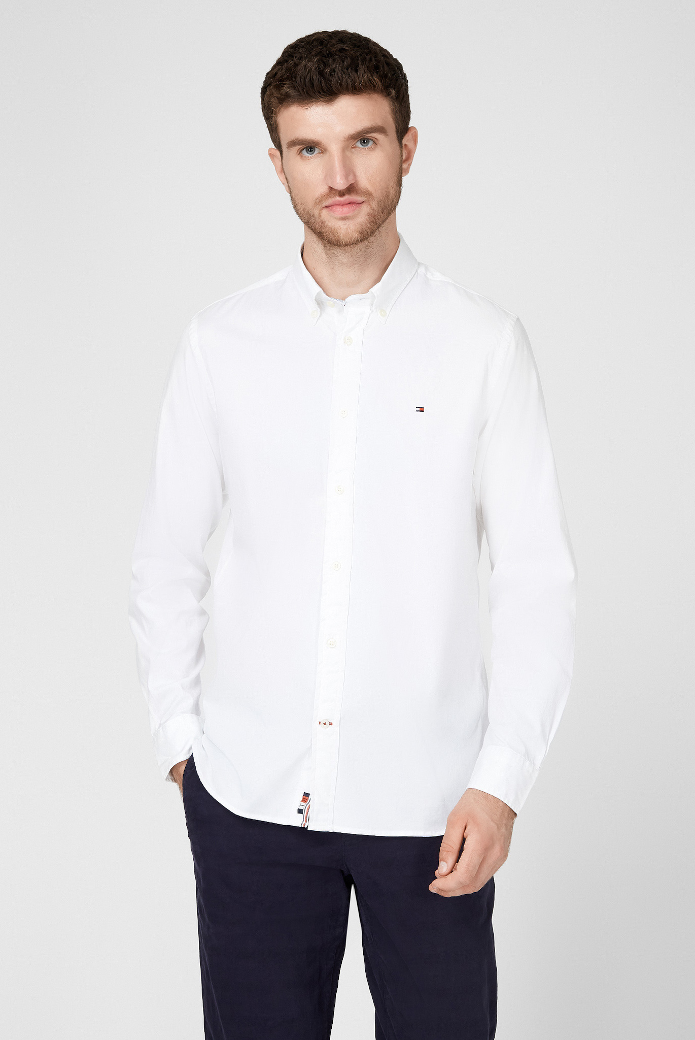 Мужская белая рубашка FLEX FINE 1