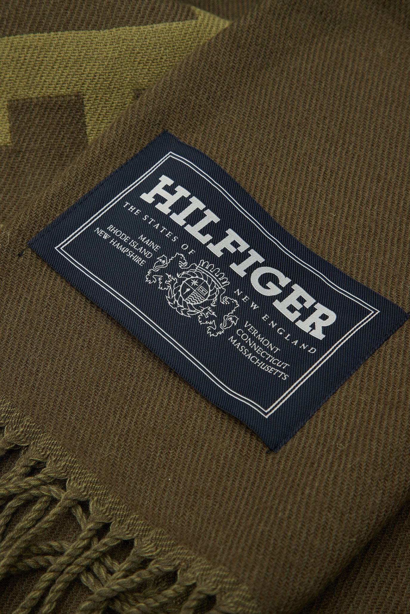 Мужской зеленый шерстяной шарф TH MONOTYPE WOOL SCARF 4