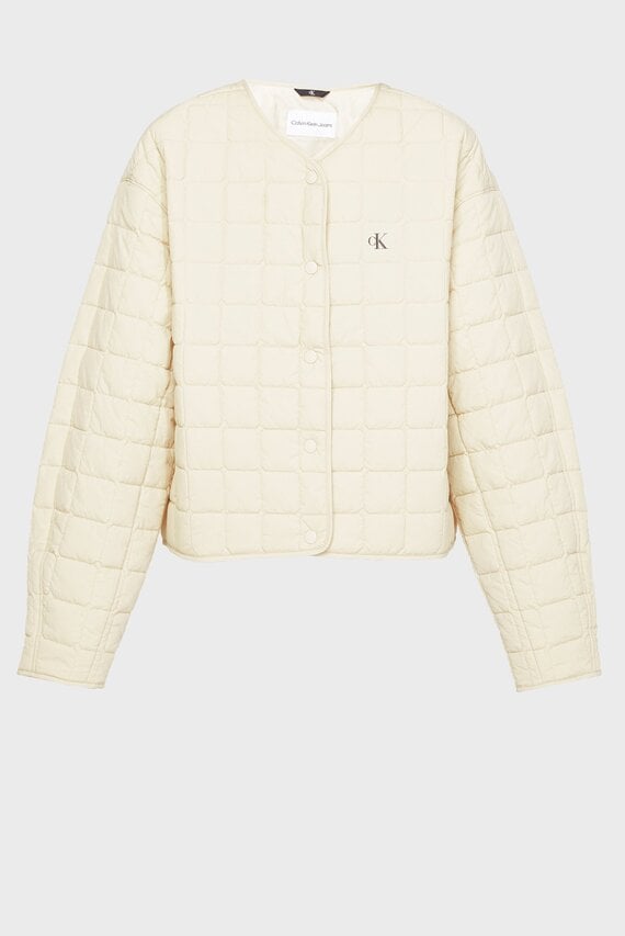 Женская белая куртка SHORT QUILTED JACKET