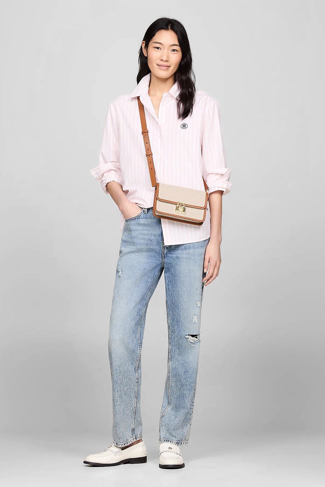 Сумка TH LOGO LEATHER CROSSOVER CANVAS 6