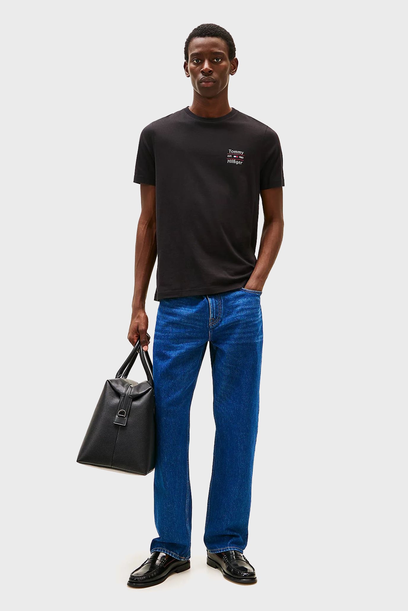 Мужская черная футболка HILFIGER STACK TEE 2