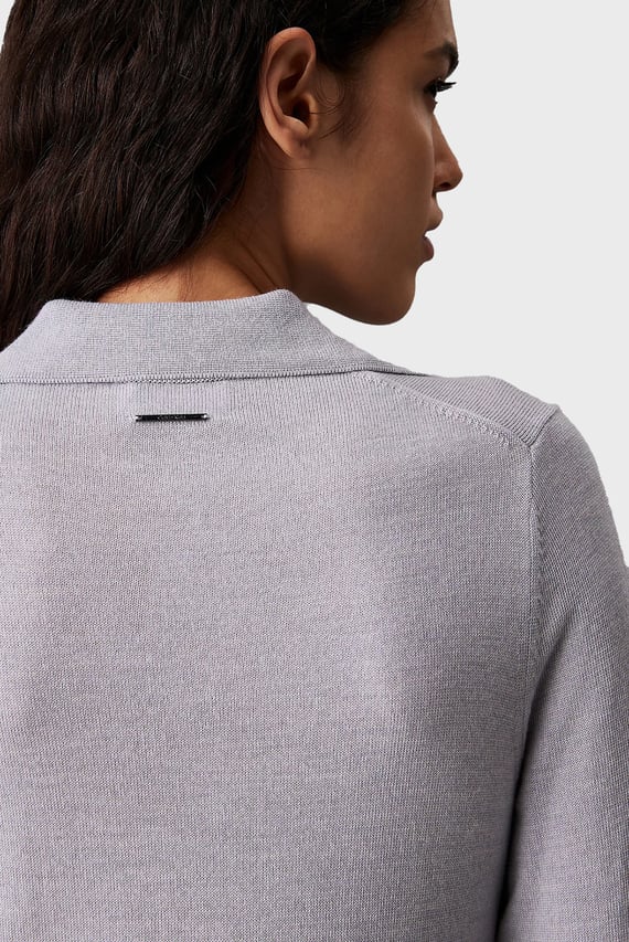 Женское серое шерстяное платье MERINO WOOL BUTTON