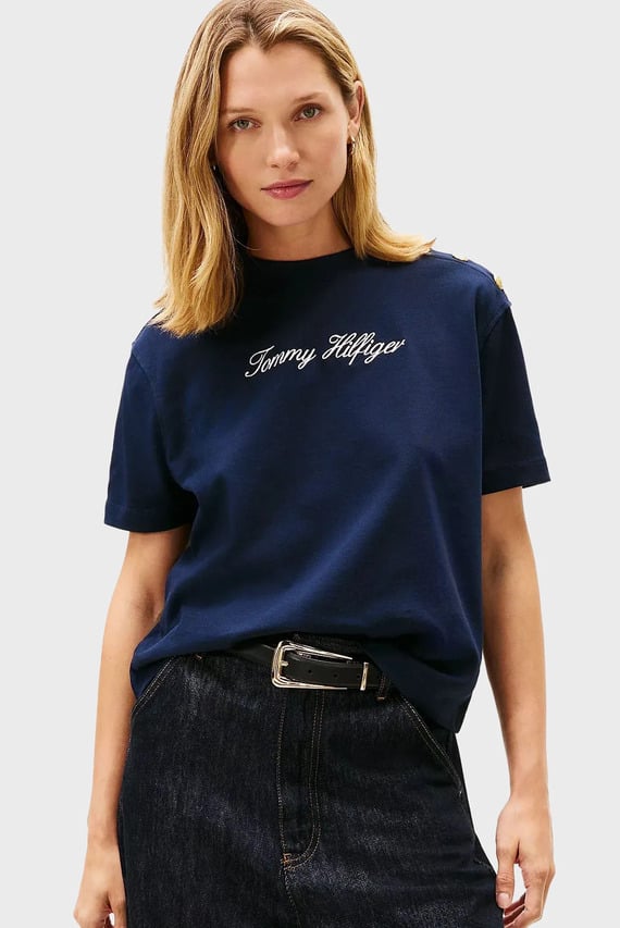 Футболка GOLD BTN SCRIPT MDRN SS TEE Tommy Hilfiger