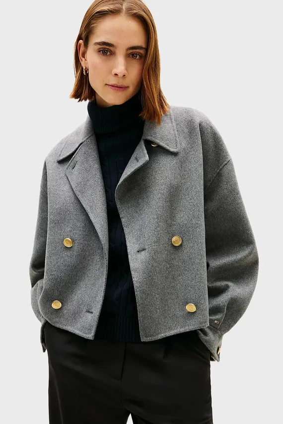 Куртка демисезонная DF WOOL GOLD BUTTON PEACOAT Tommy Hilfiger