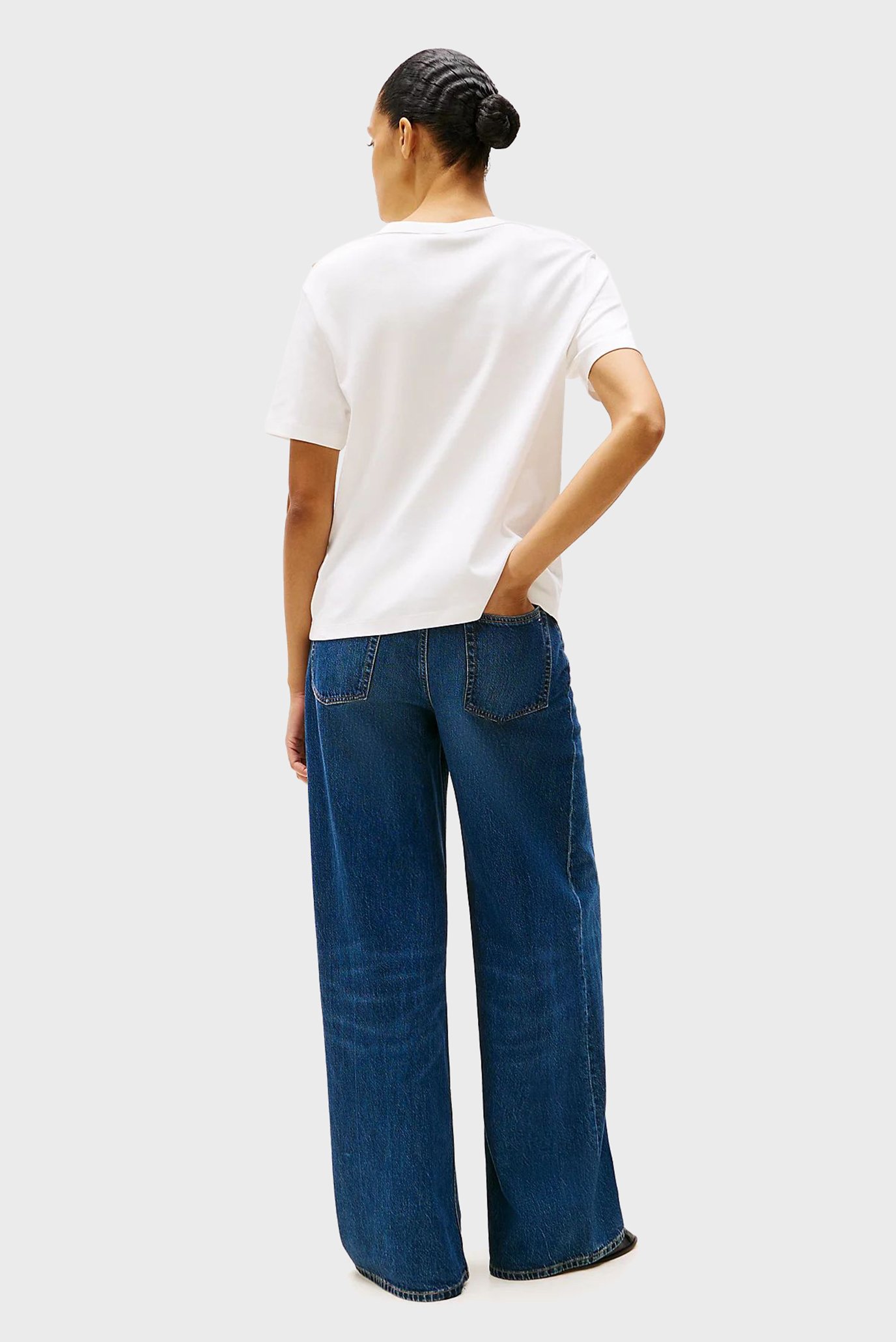 Женская белая футболка REG STRIPE GOLD 3