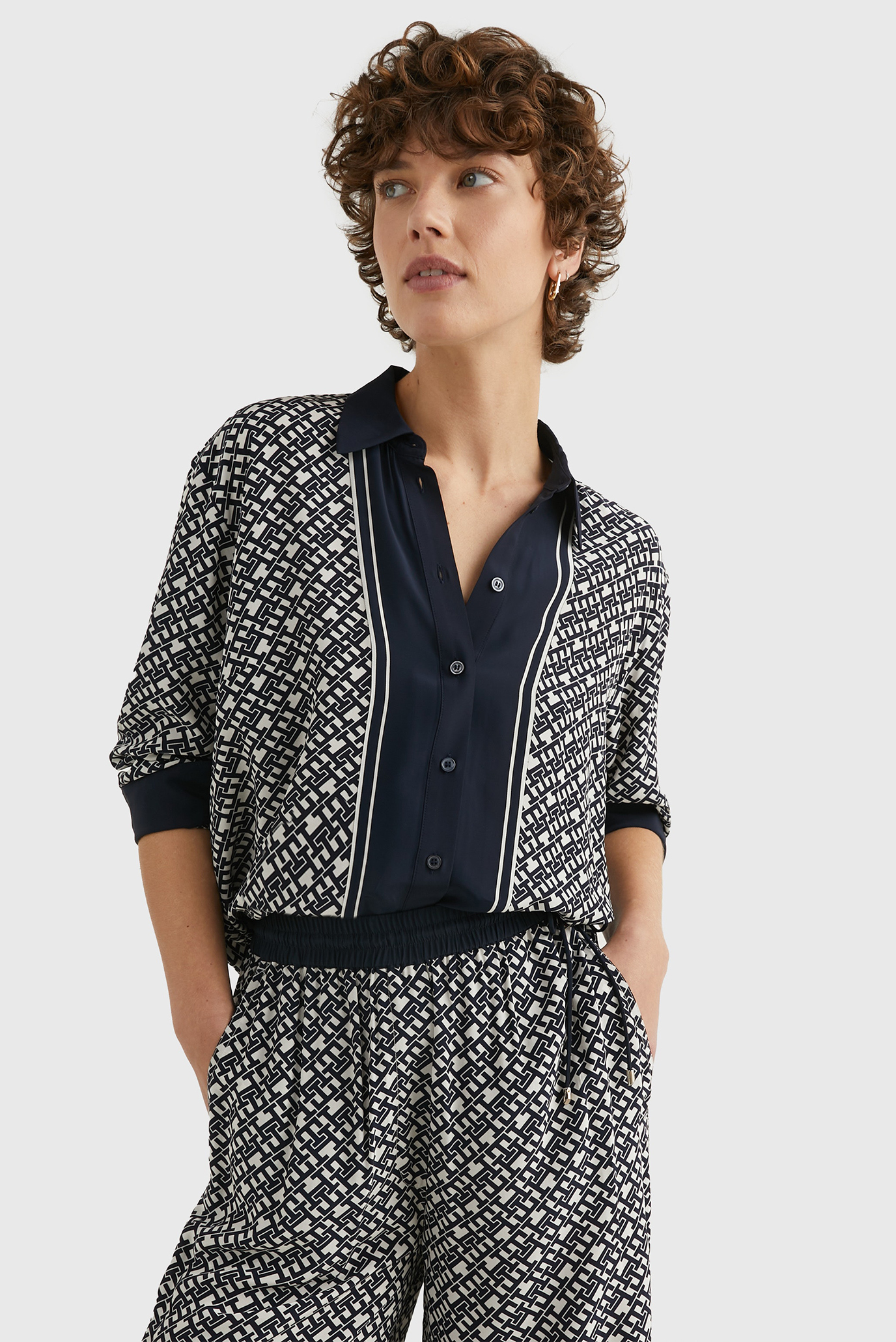 Женская блуза с узором TH MONOGRAM RELAXED FLEUR 2