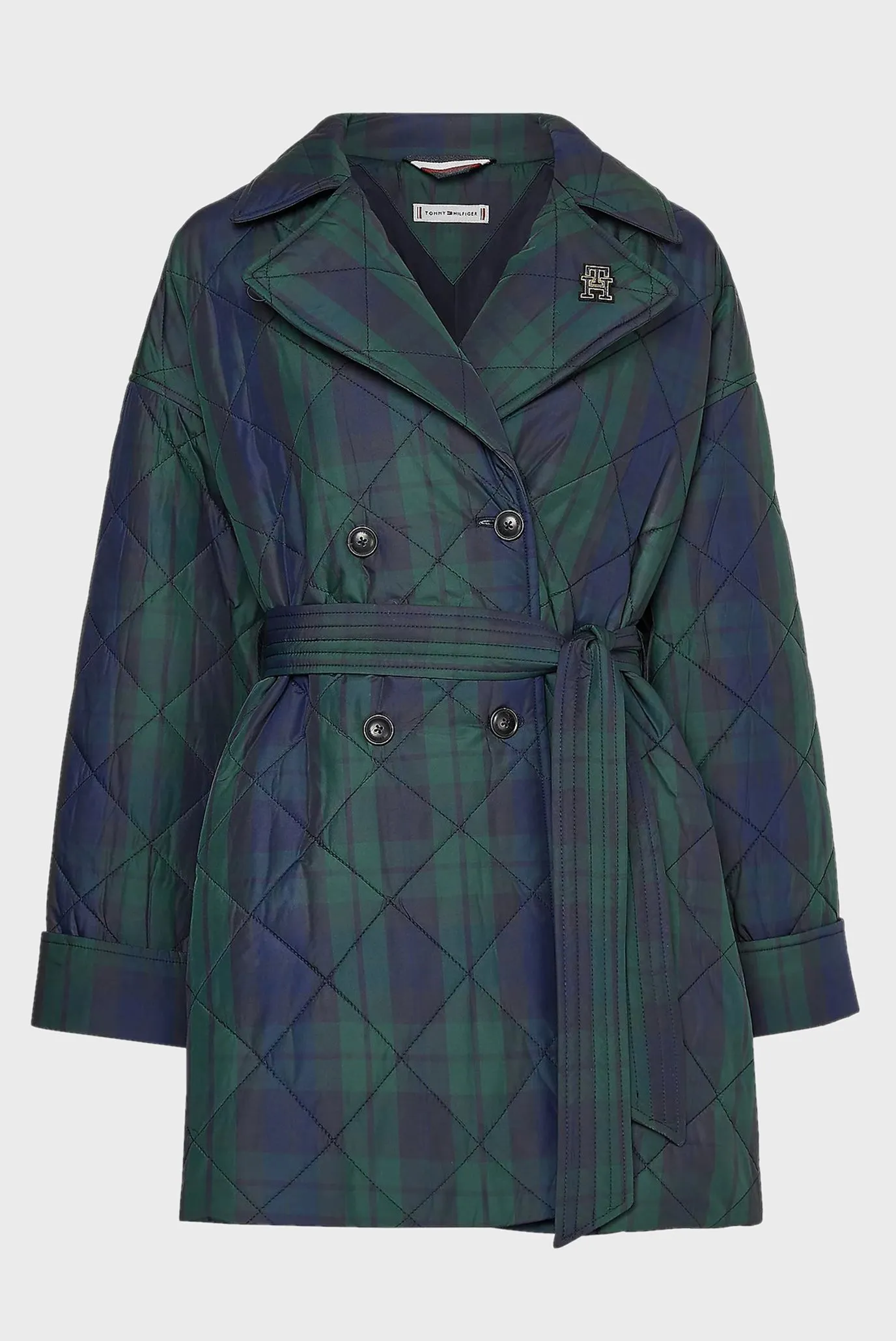 Женская зеленая куртка в клетку CHECK QUILTED 7