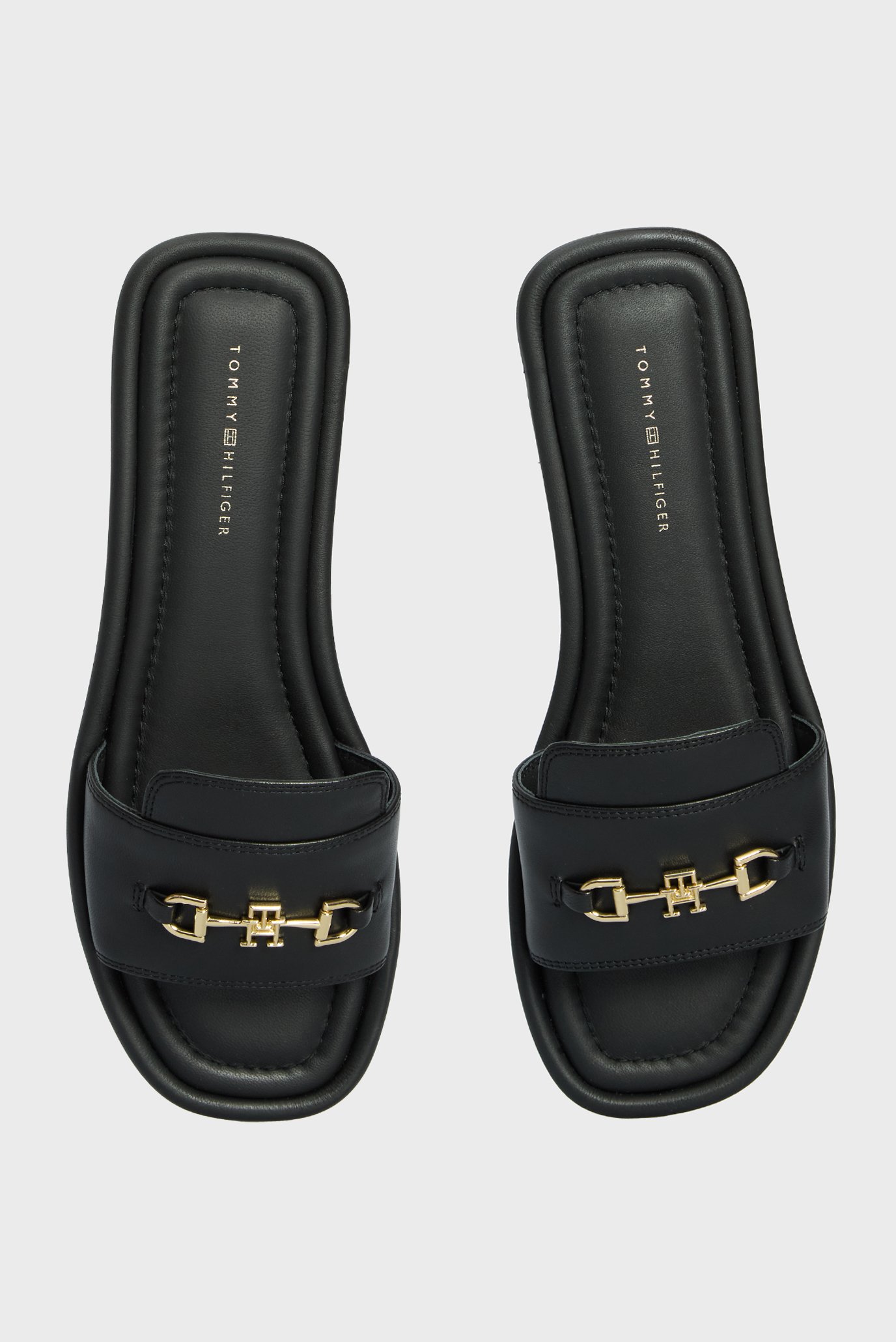 Женские черные кожаные слайдеры LEATHER HORSEBIT MULE 4