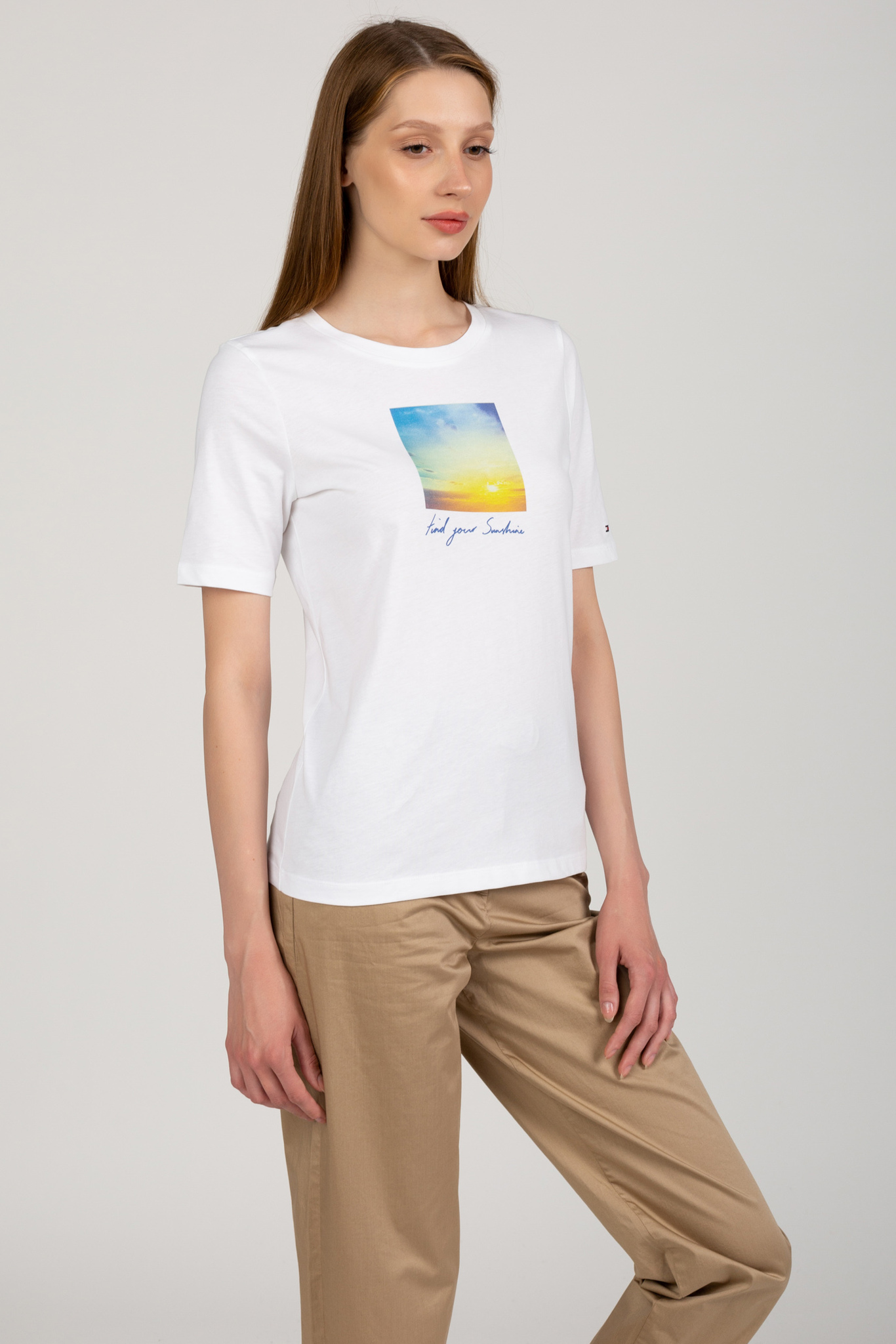 Женская белая футболка REGULAR PHOTOPRINT C-NK TEE 2