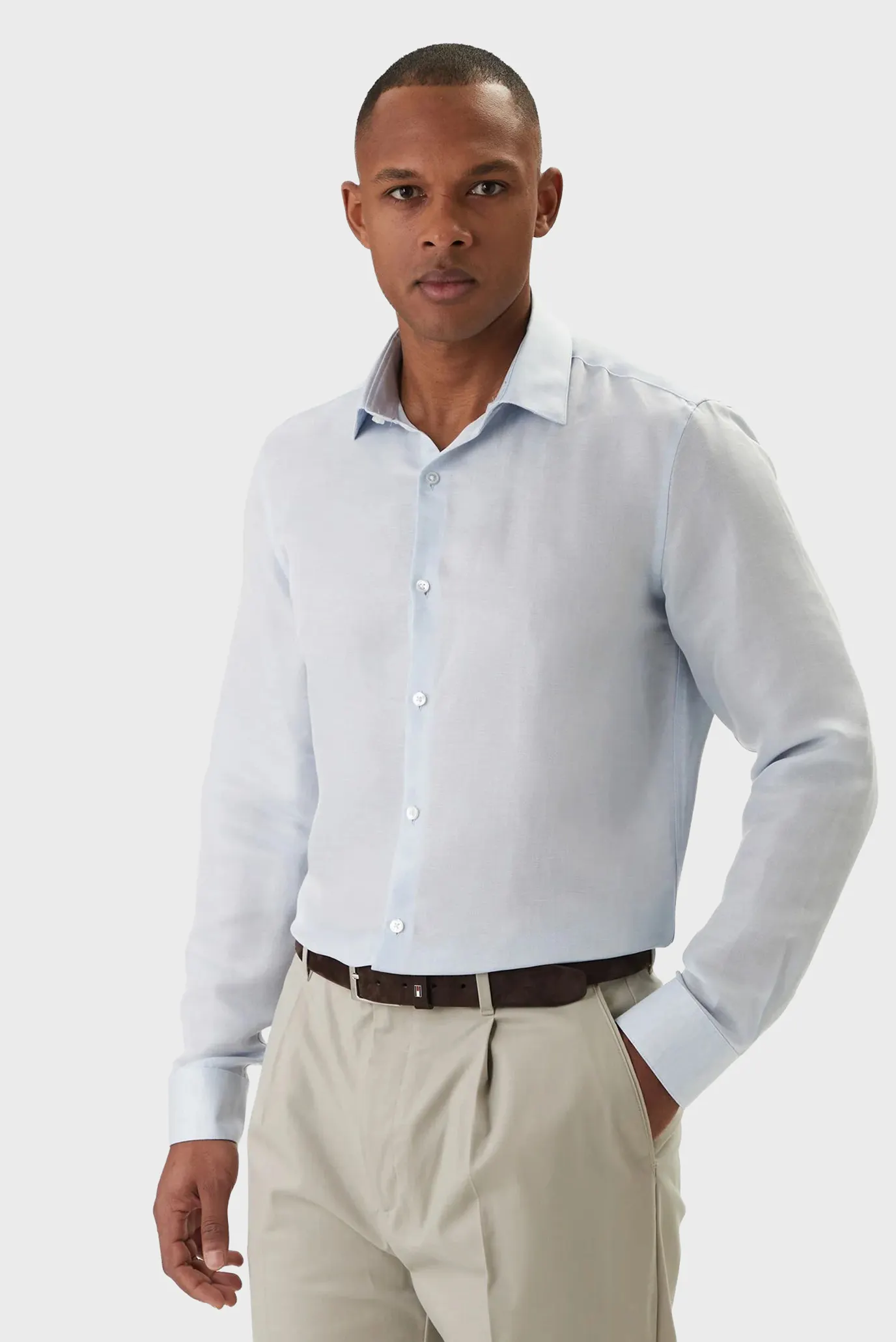 Рубашка SLIM REF LINEN BLD SLD 1