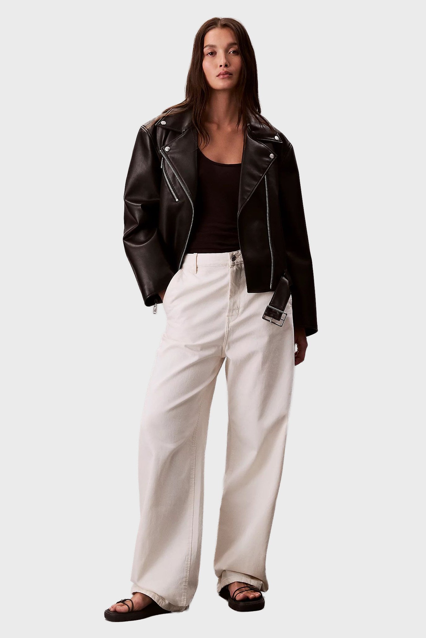 Куртка кожаная/FAUX LEATHER MOTO JACKET W/BELT 2