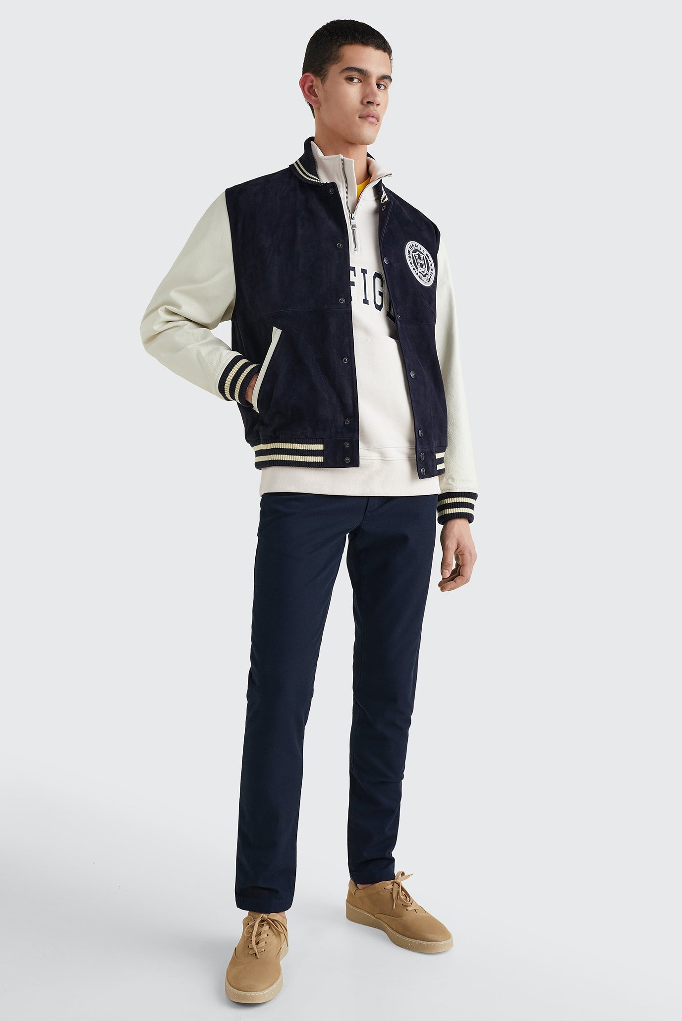 Мужской темно-синий кожаный бомбер VARSITYTommy Hilfiger Мужской темно-синий кожаный бомбер VARSITY 9