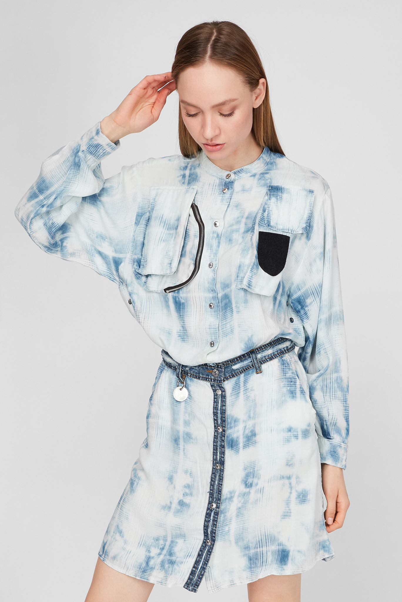 Женское голубое платье D-NOEMI 3