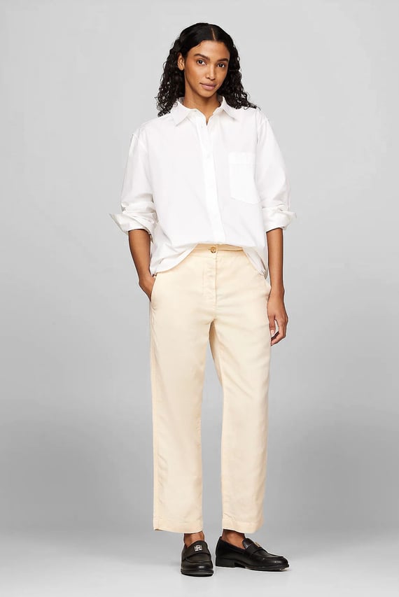 Штаны COTTON LINEN SLIM STRAIGHT PANT