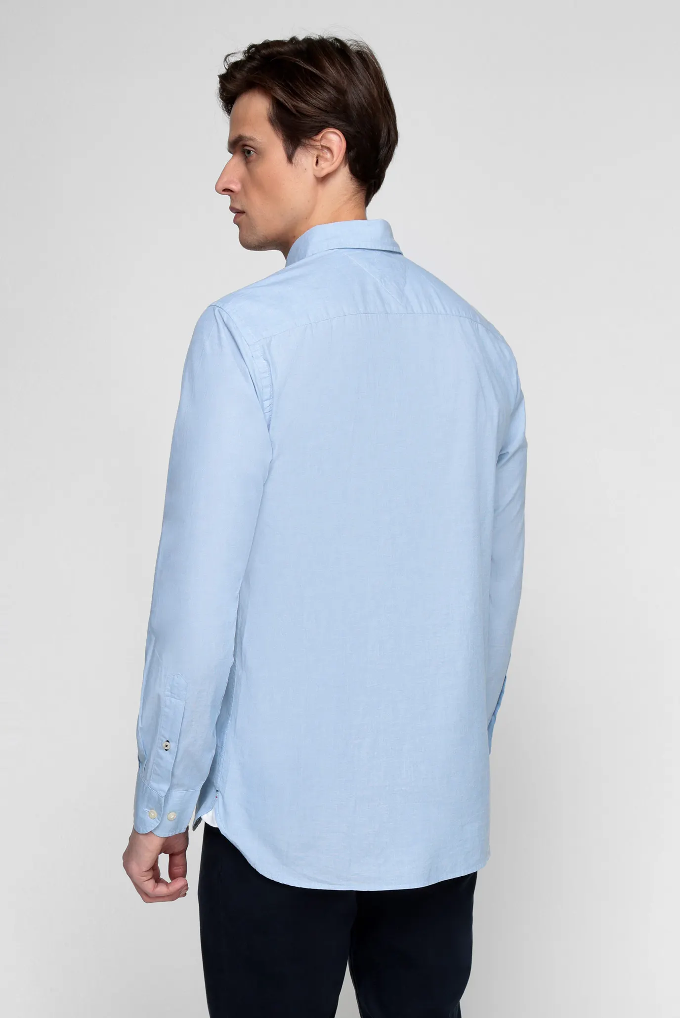 Мужская голубая рубашка NATURAL SOFT POPLIN 9