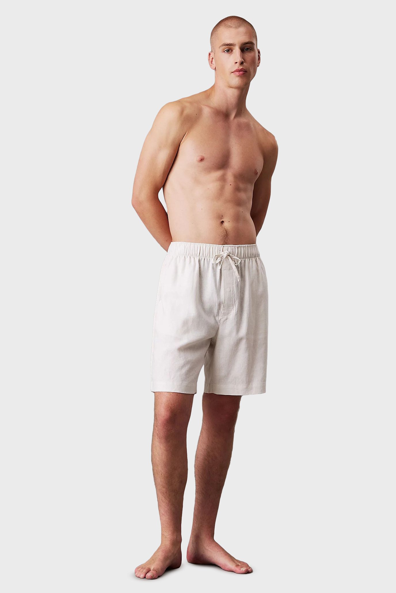 Мужские бежевые льняные шорты SLEEP SHORT 3