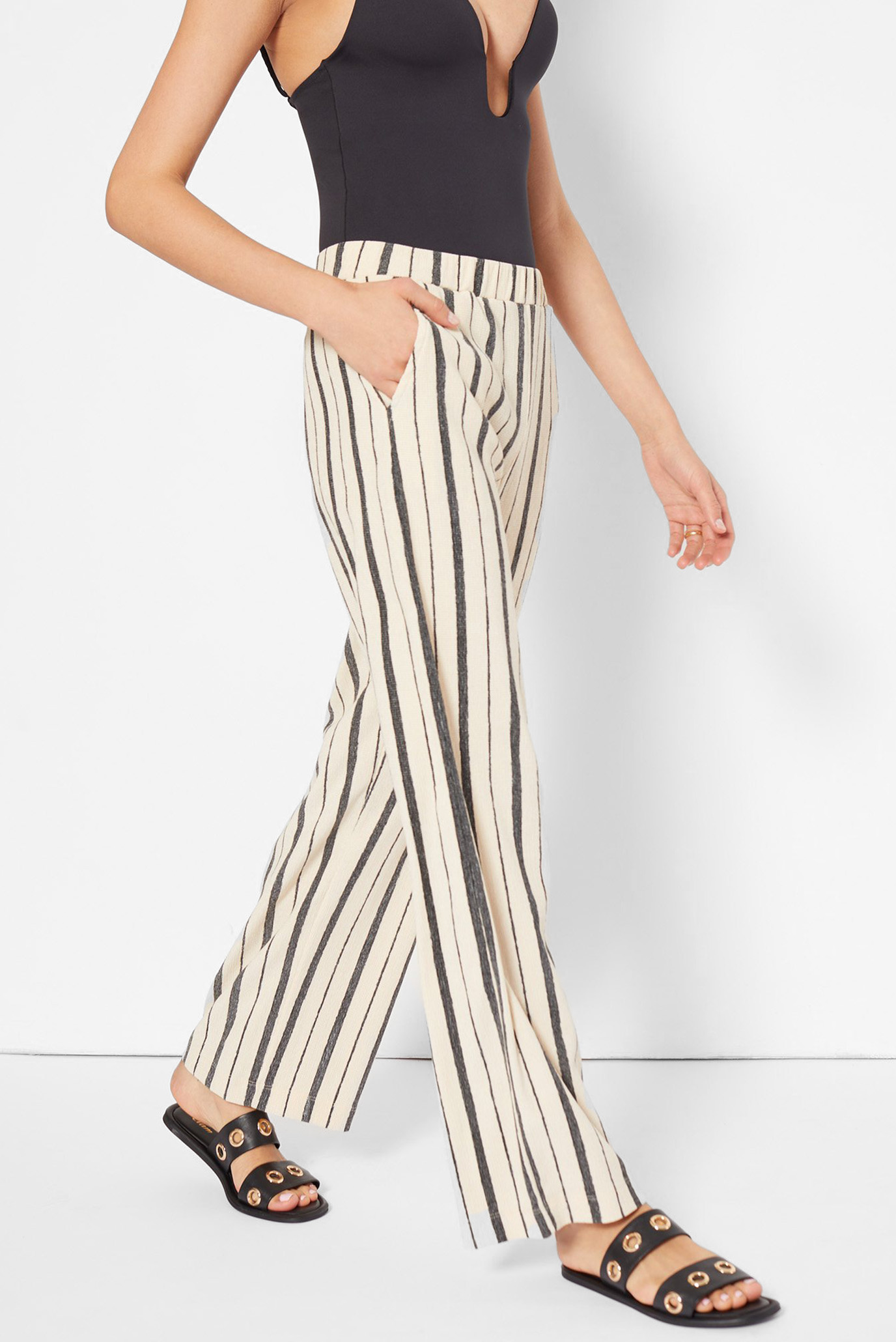 Штаны ALIZY - PANTALON - IMP NOIR BLANC 3