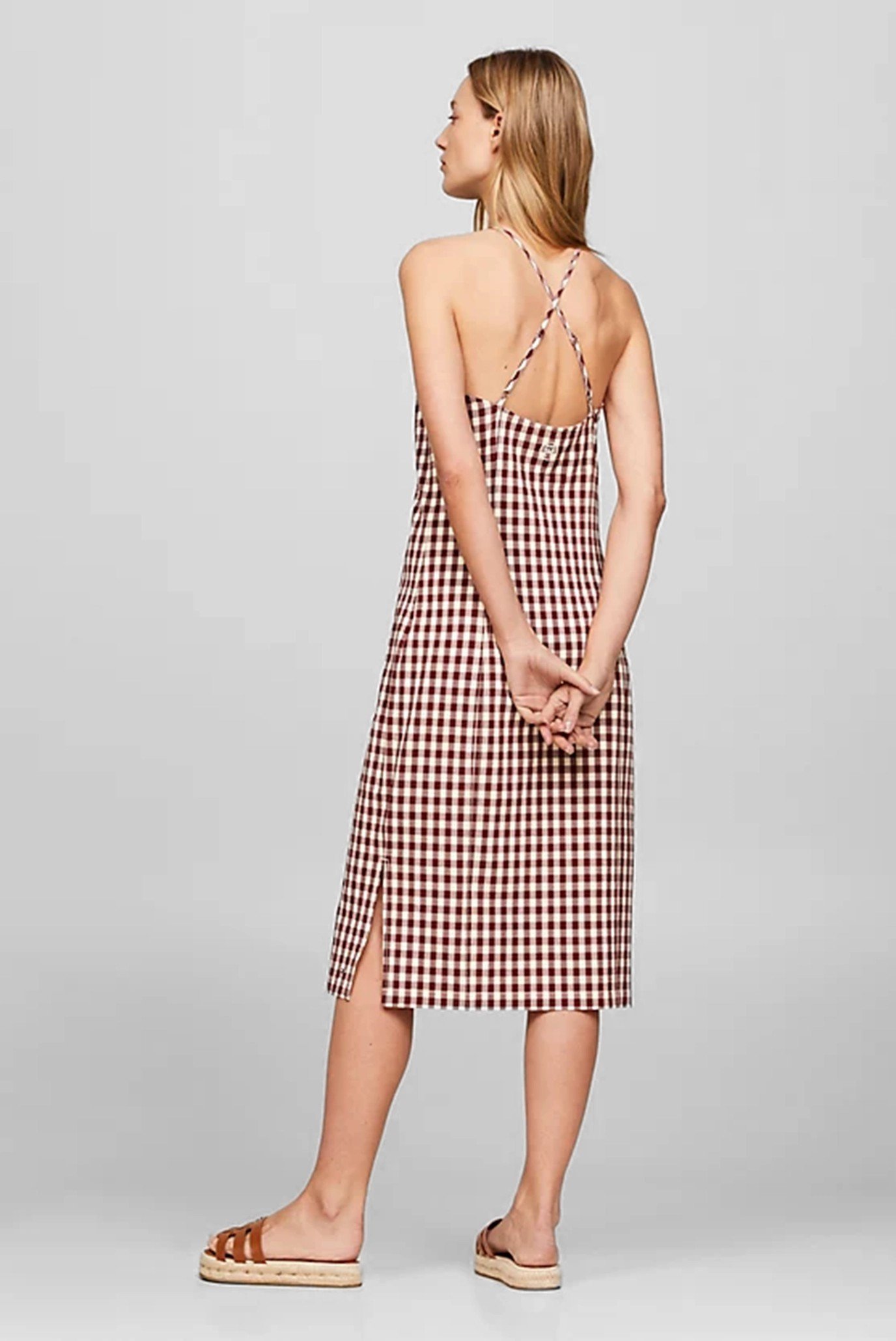 Платье STRETCH GINGHAM STRAP KNEE DRESS 4