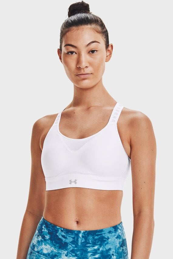 Женский белый спортивный топ UA Infinity High Bra