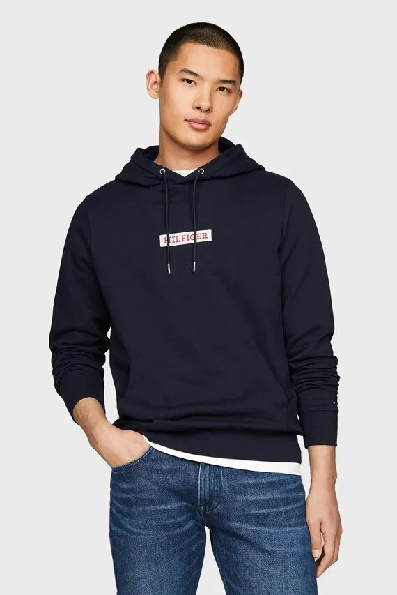 Мужское темно-синее худи MONOTYPE BOX Tommy Hilfiger