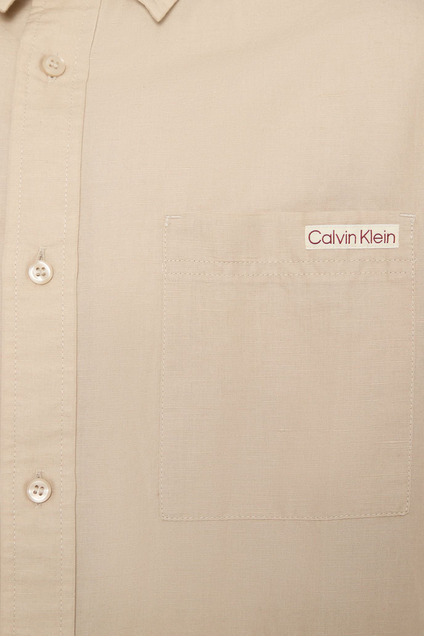 Мужская бежевая льняная рубашка LINEN COTTON S S SHIRT 3