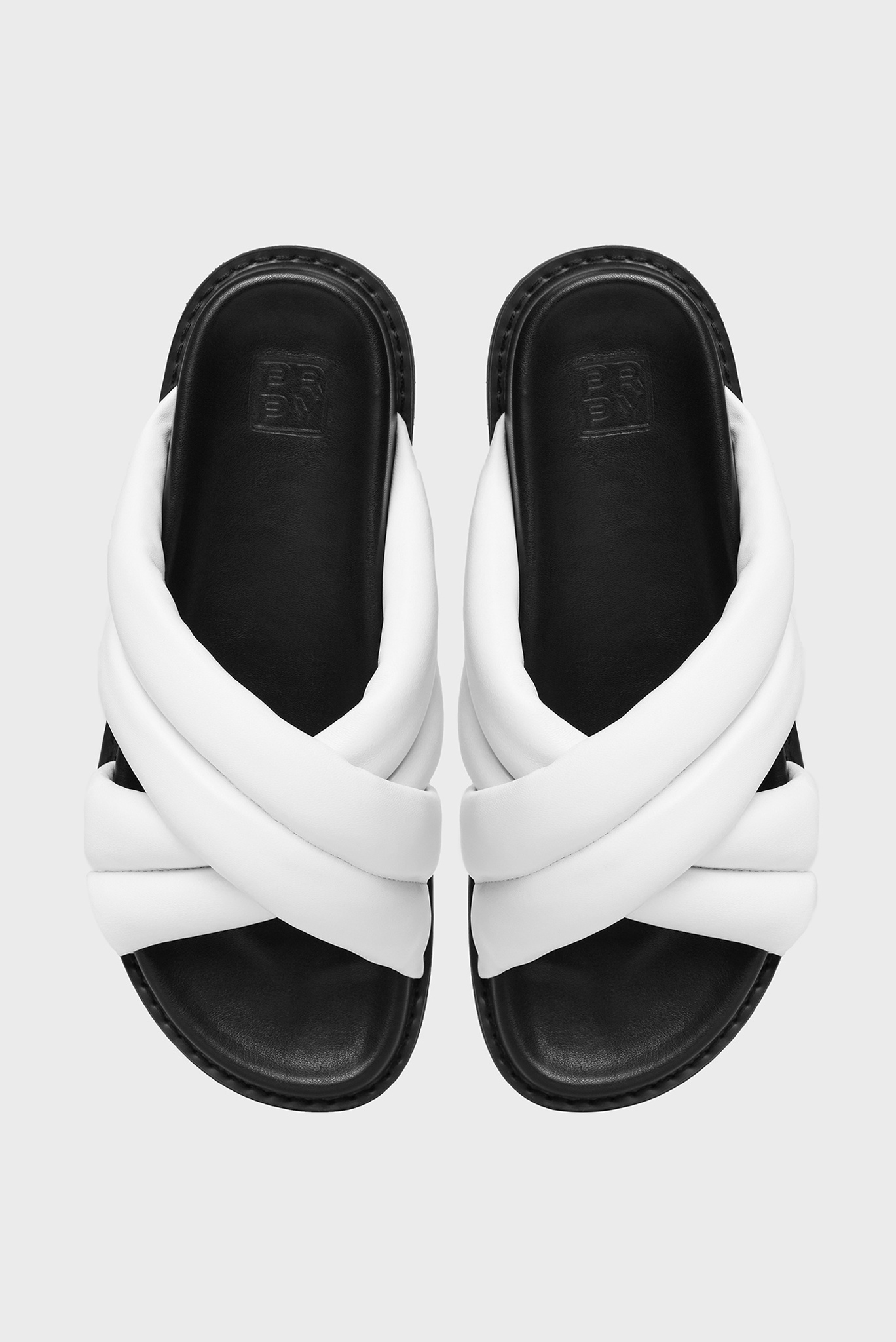 Женские белые кожаные слайдеры SiriPRPY Женские белые кожаные слайдеры Siri 5