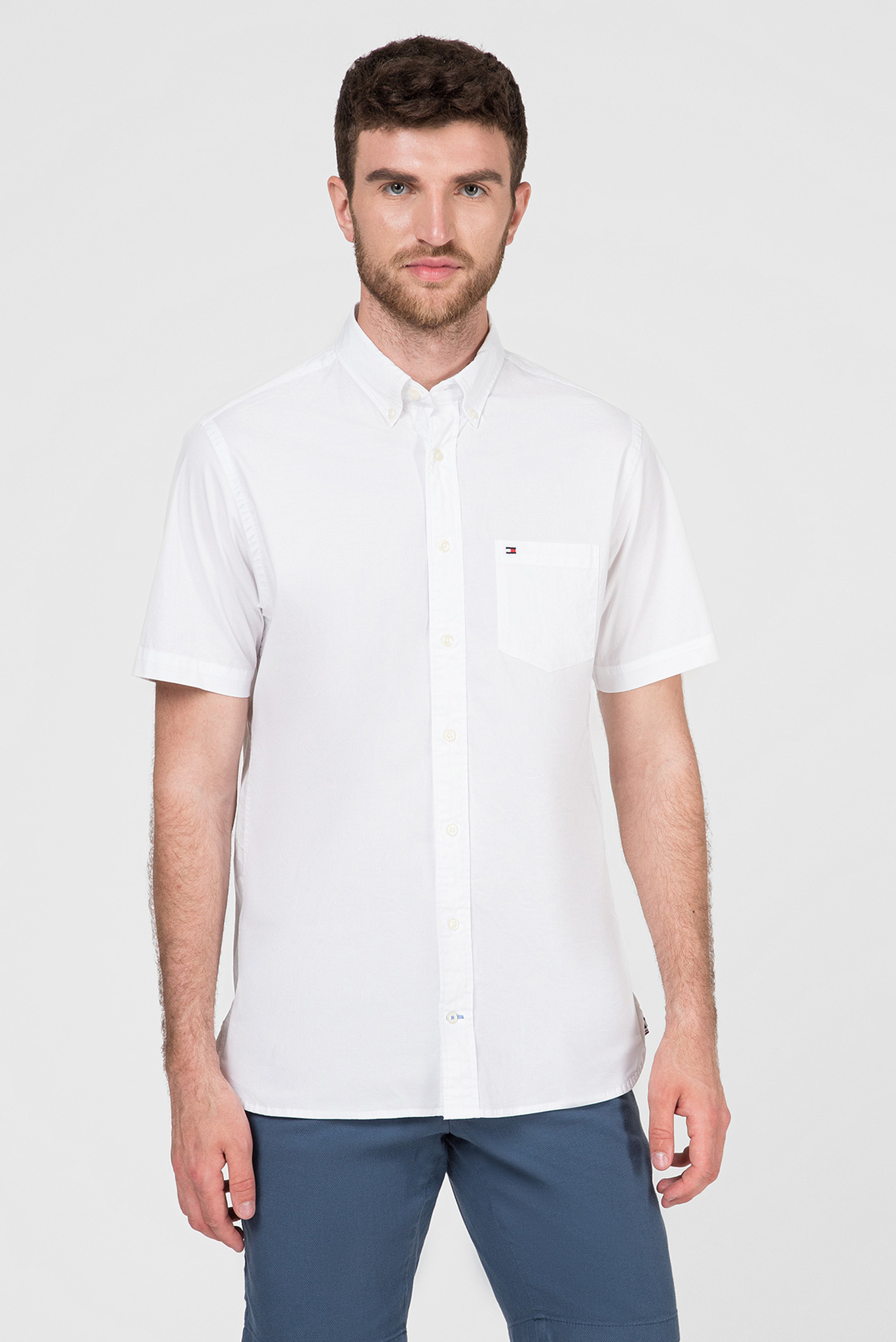 Мужская белая рубашка STRETCH POPLIN 1