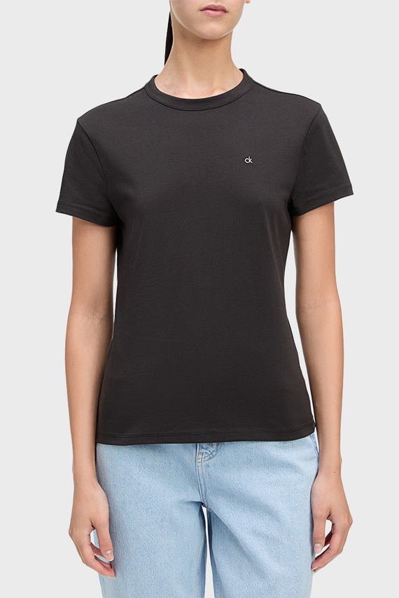 Женская черная футболка CK EMB GRAPHIC SLIM T-SHIRT Calvin Klein