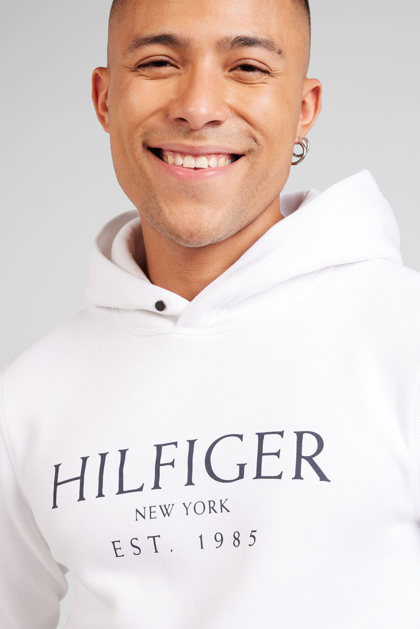 Мужское белое худи BIG HILFIGER HOODY 2