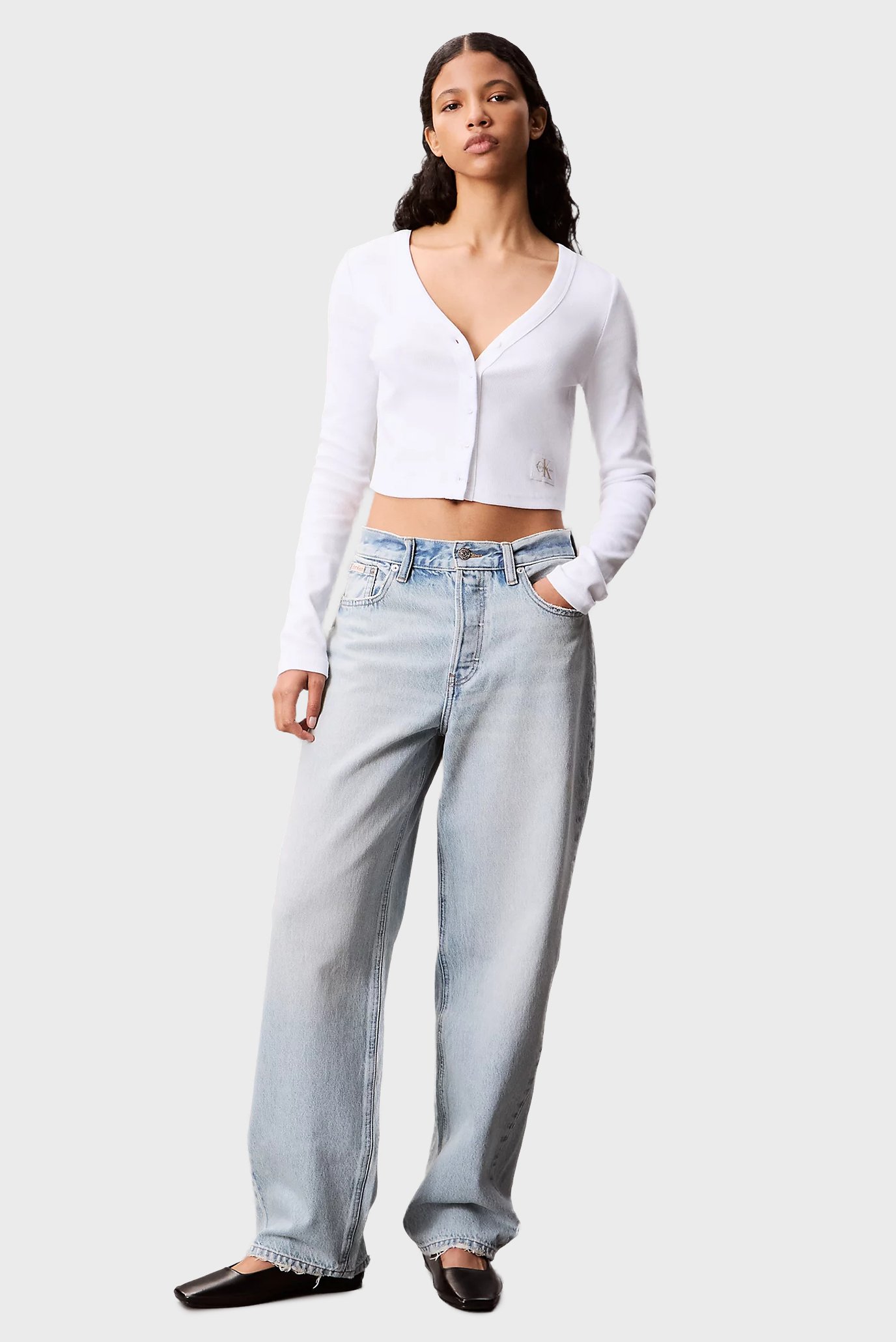 Топ LS WOVEN LABEL 2X2 COTTON RIB CA 2