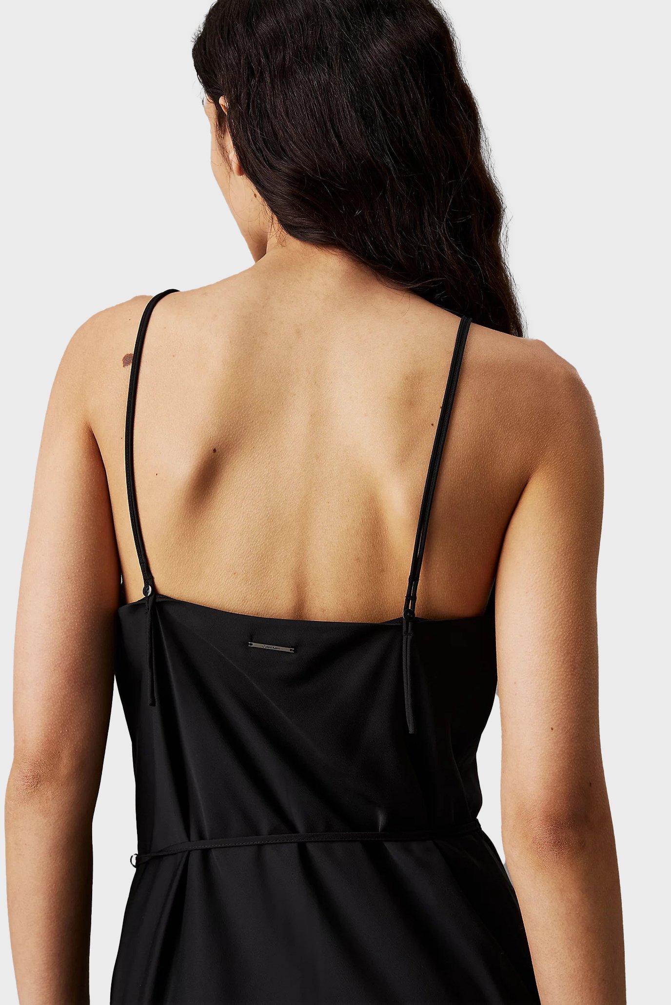 Женское черное платье RECYCLED CDC MIDI SLIP 4