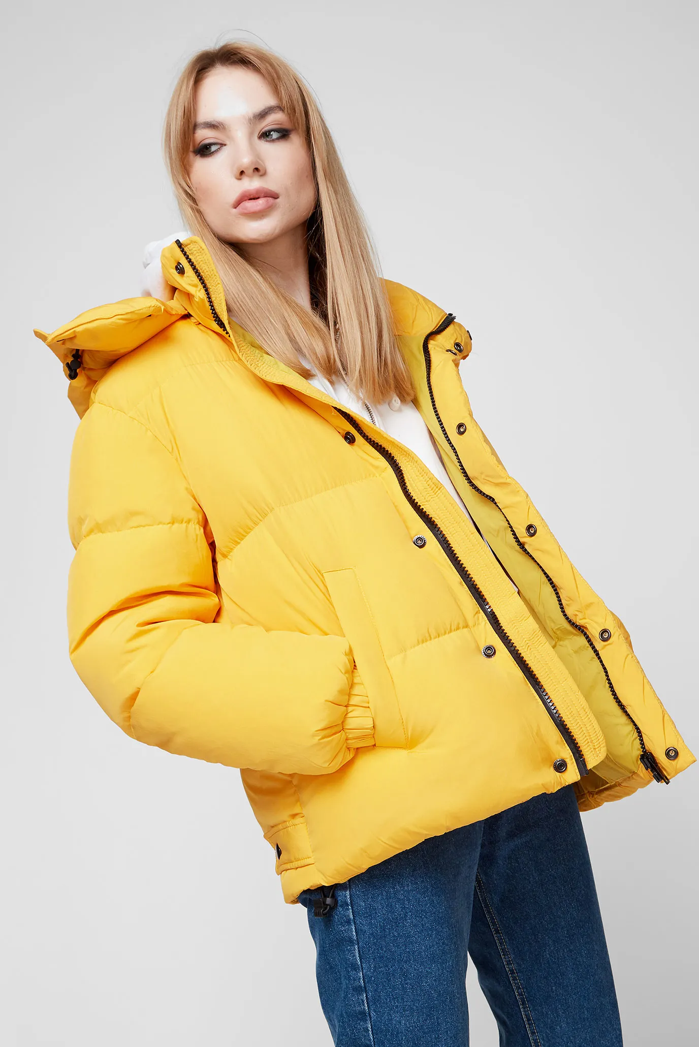 Женский желтый пуховик W-ROLF 8