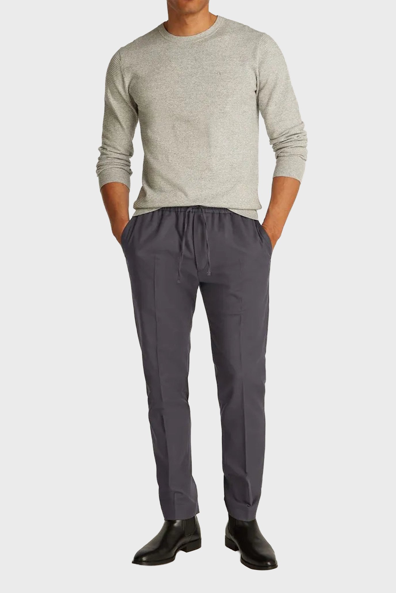 Штаны COTTON VISCOSE TAPERED JOGGER 2