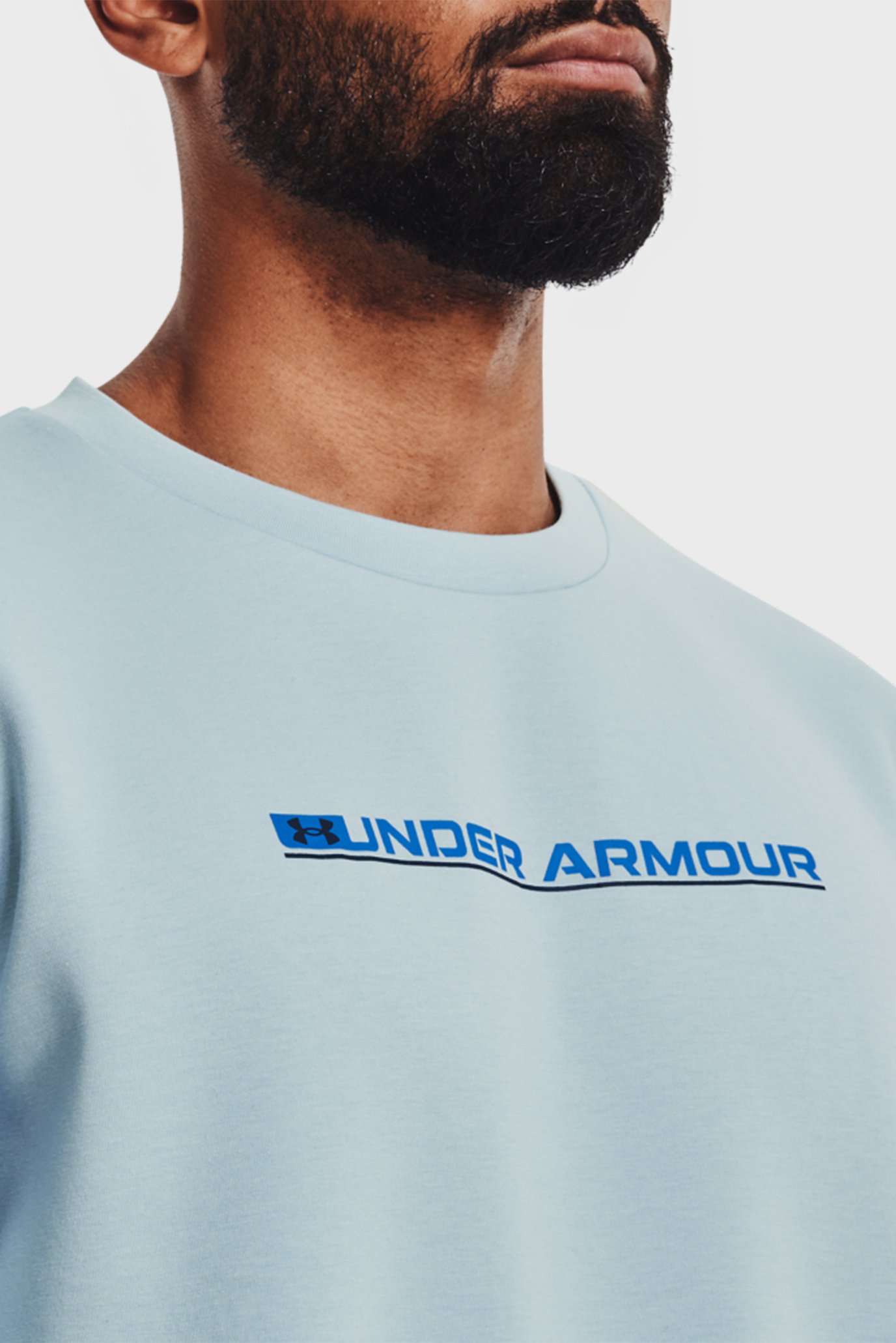 Мужской голубой свитшот UA Summit Knit Crew 10