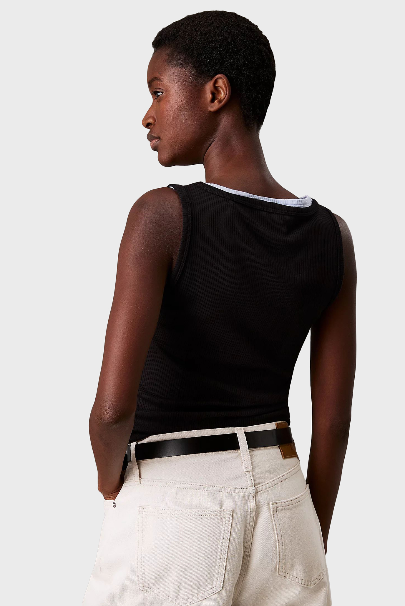 Женский черный топ MODAL RIB 3