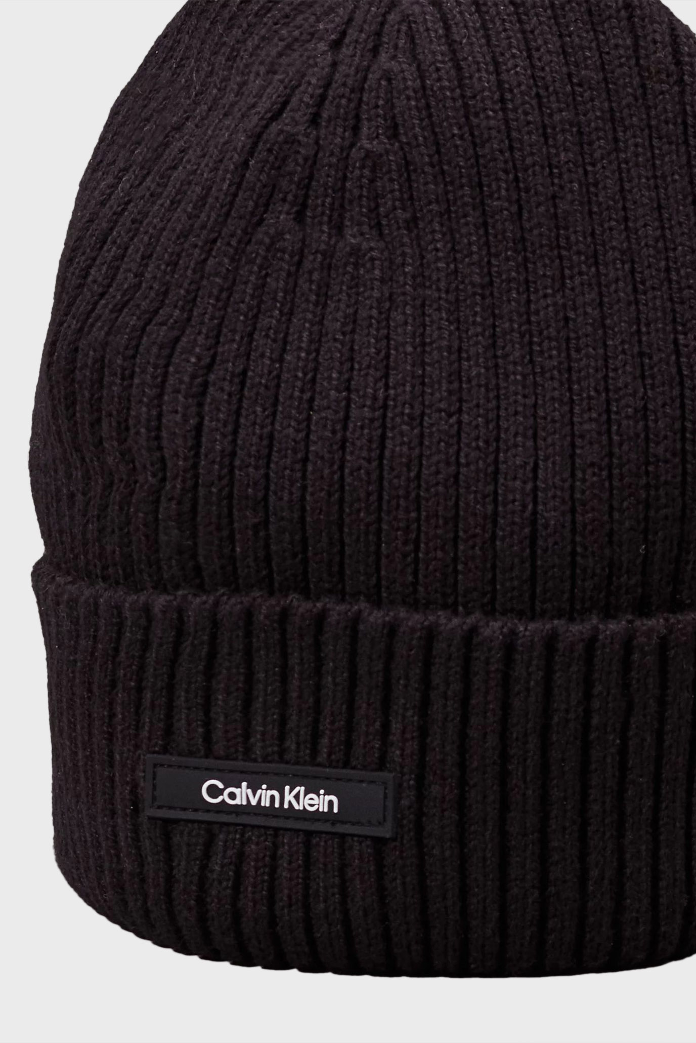 Мужская черная шапка CLASSIC COTTON RIB BEANIE 5