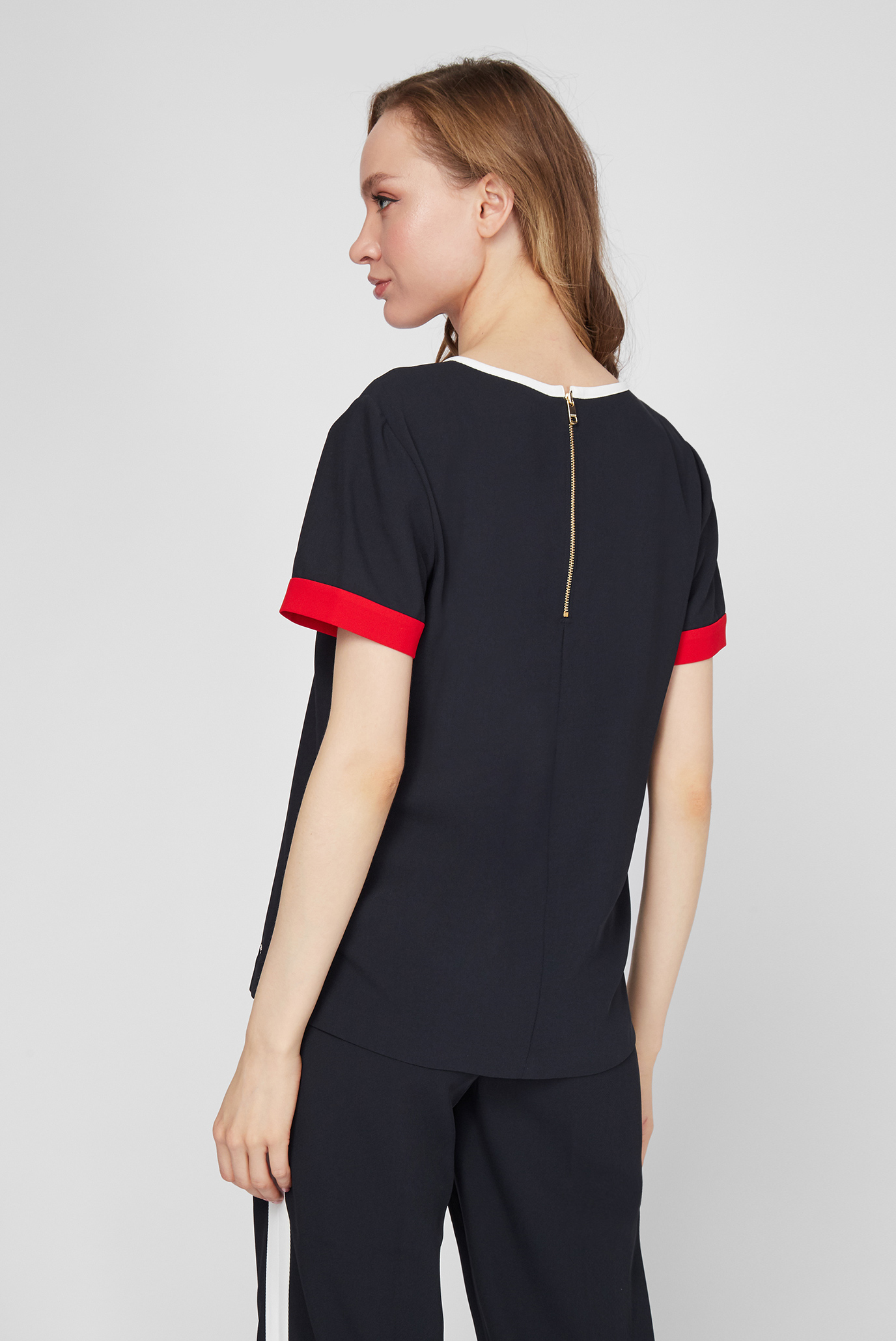 Женская темно-синяя блуза FLUID TWILL RELAXED C-NK TOP SS 9