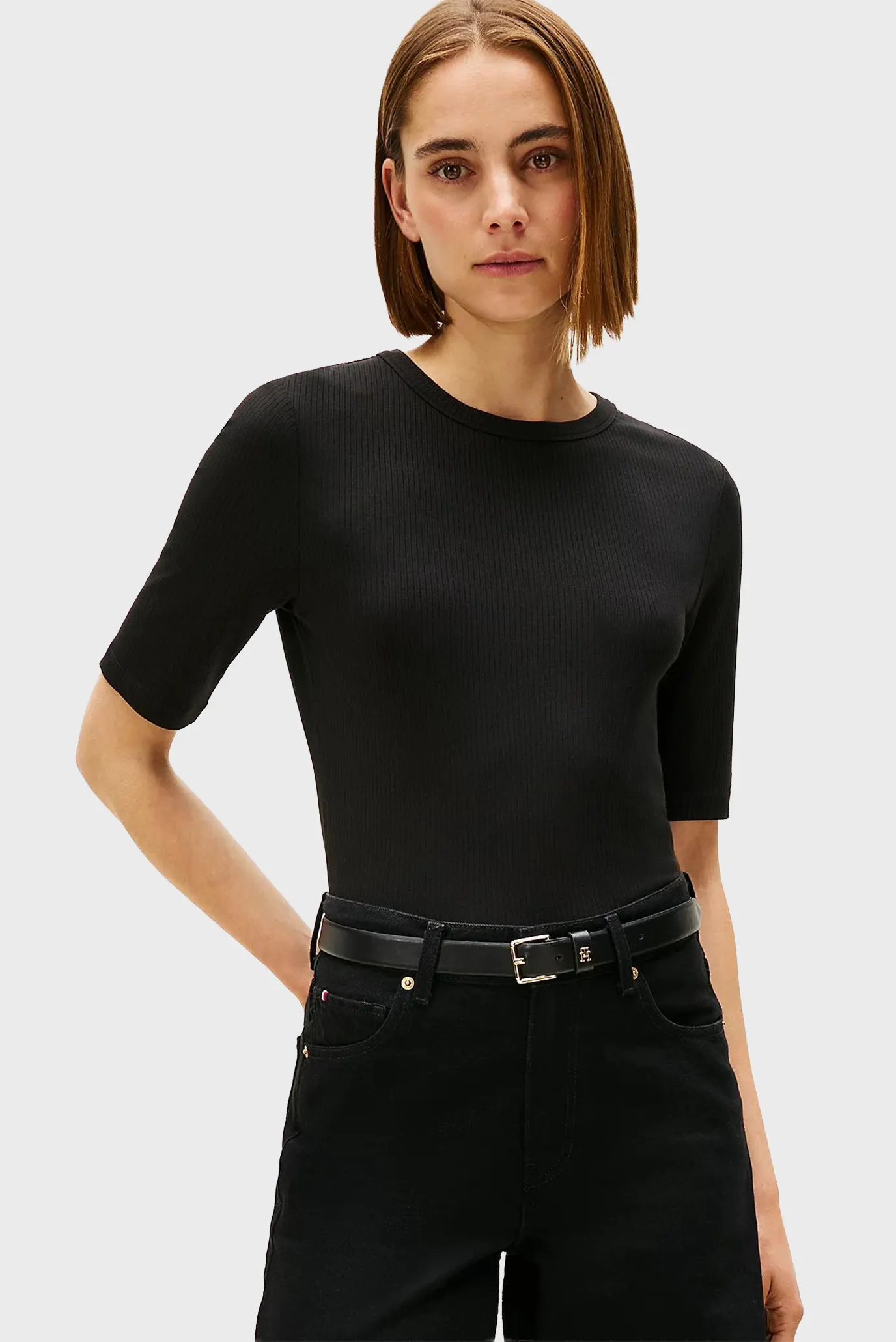 Футболка SLIM 5X2 RIB C-NK 1 2 SLV 1