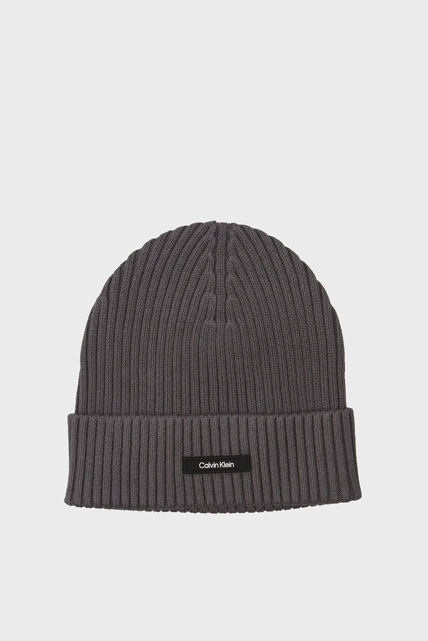 Мужская темно-серая шапка CLASSIC COTTON RIB BEANIE 1