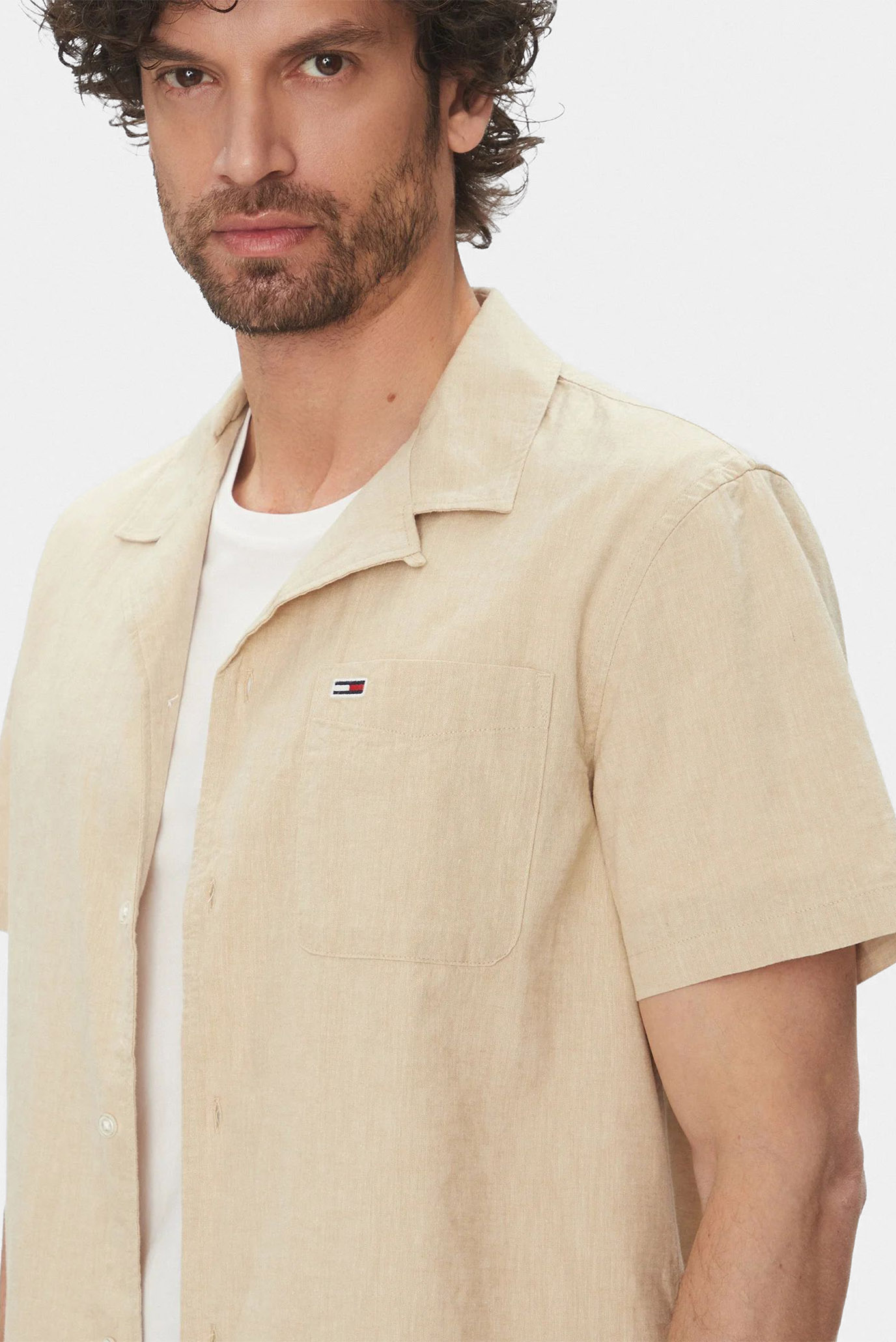 Рубашка с коротким рукавом/TJM LINEN BLEND CAMP 4