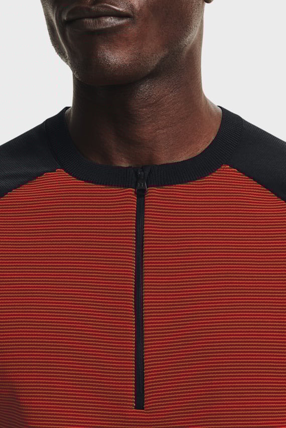 Мужская красная футболка UA IntelliKnit Half Zip SS
