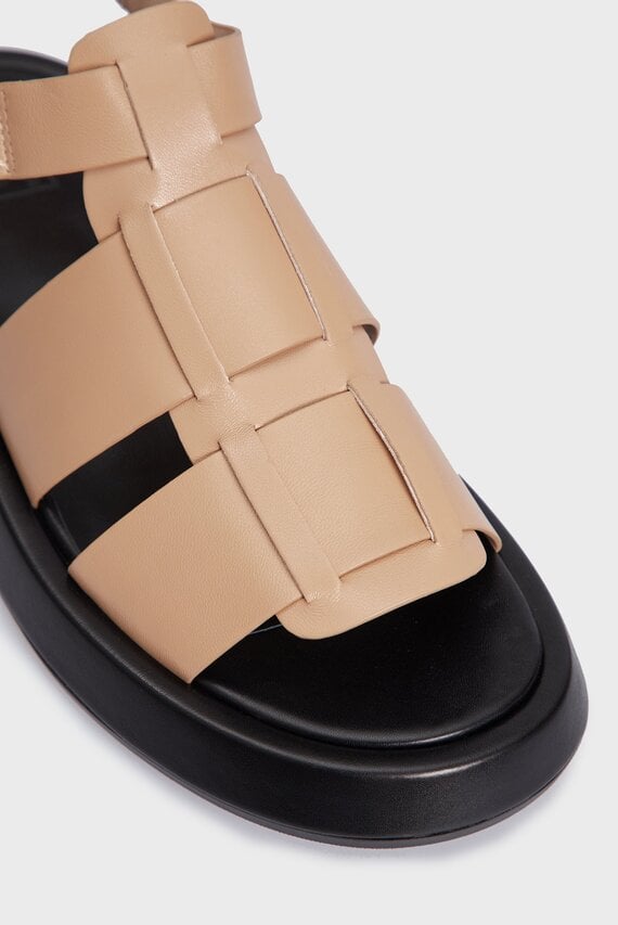 Женские бежевые кожаные сандалии Lilla