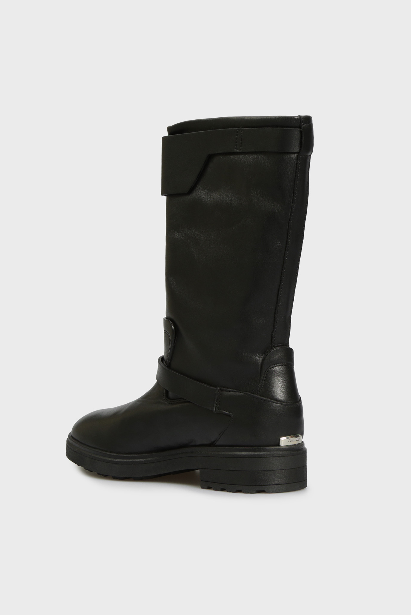 Женские черные кожаные сапоги 8