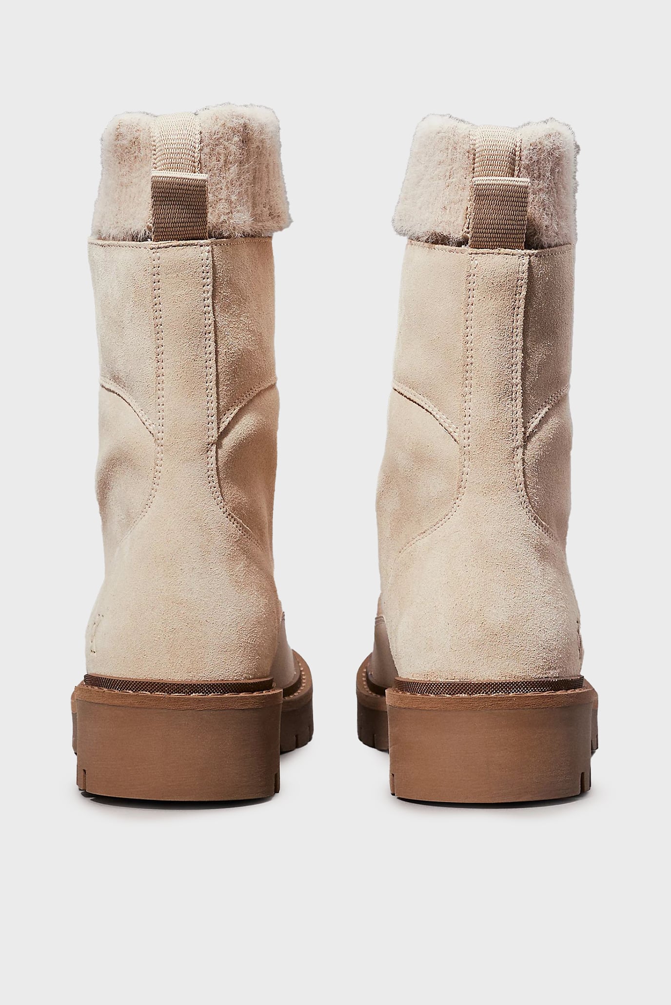 Женские бежевые замшевые ботинки COMBAT MID LACE UP BOOT WL 6