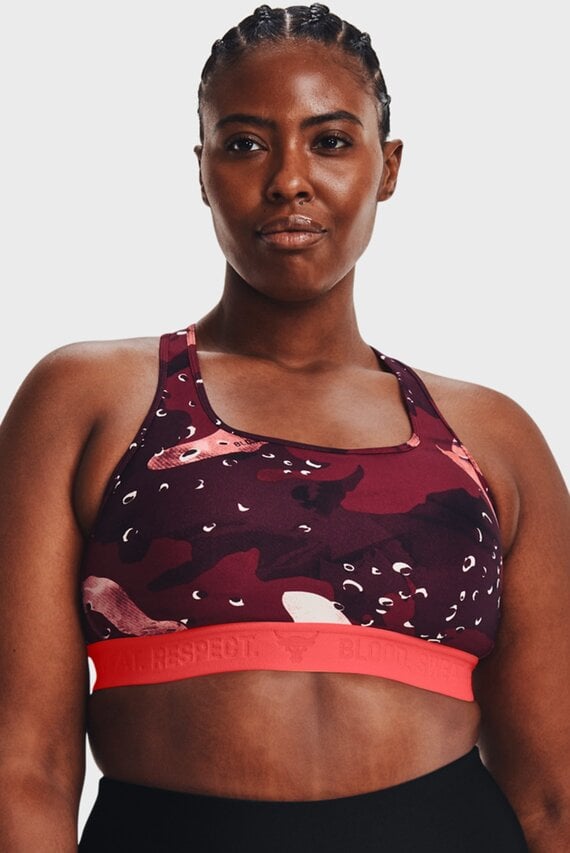 Женский бордовый топ UA Prjct Rock Printed Bra