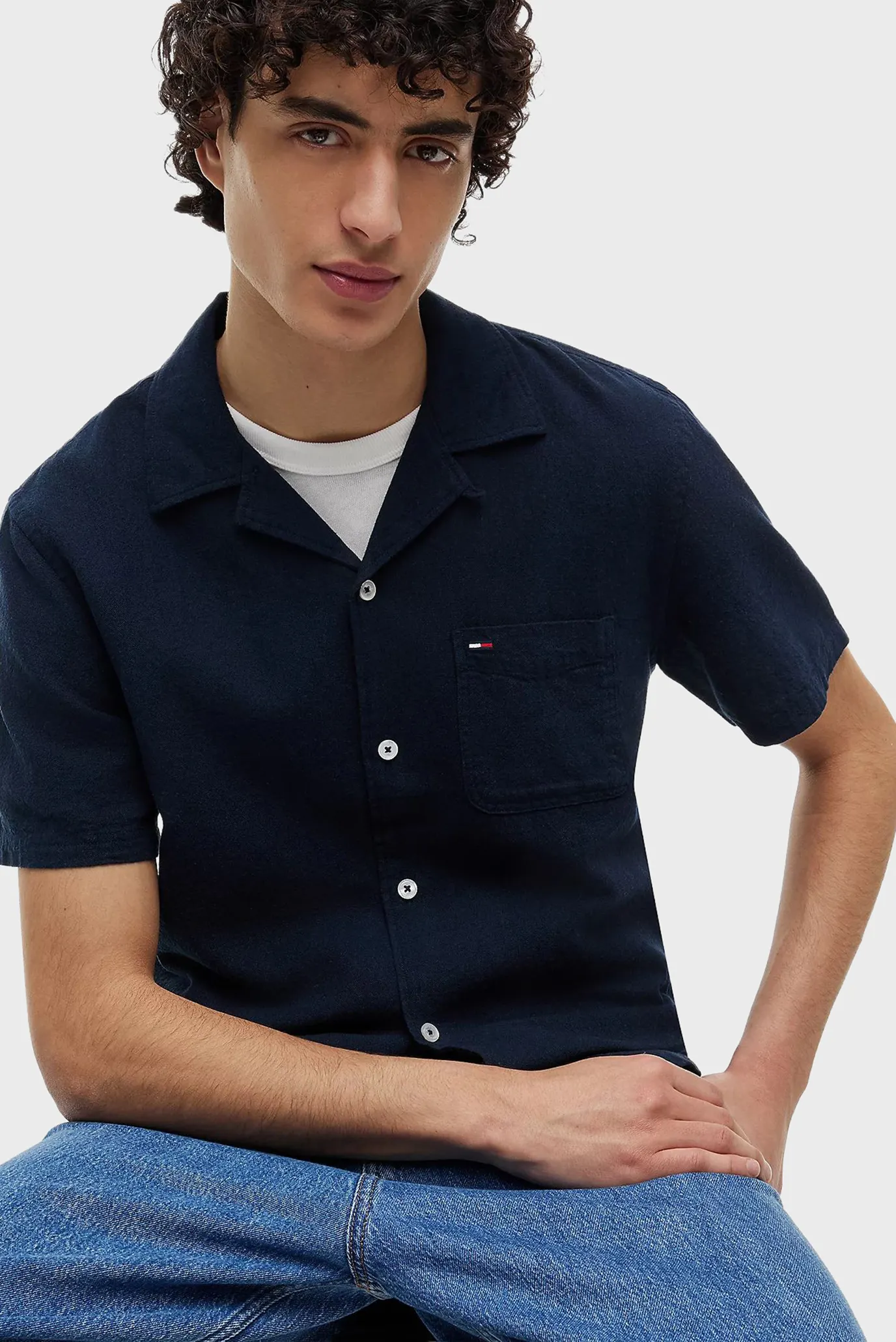 Рубашка с коротким рукавом TJM REG LINEN BLEND CAMP SS EXT 4